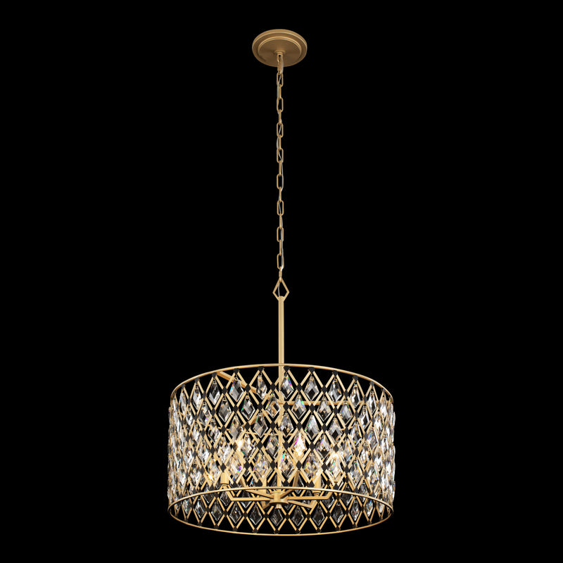 Varaluz 345P06FGMB Six Light Pendant, French Gold/Matte Black