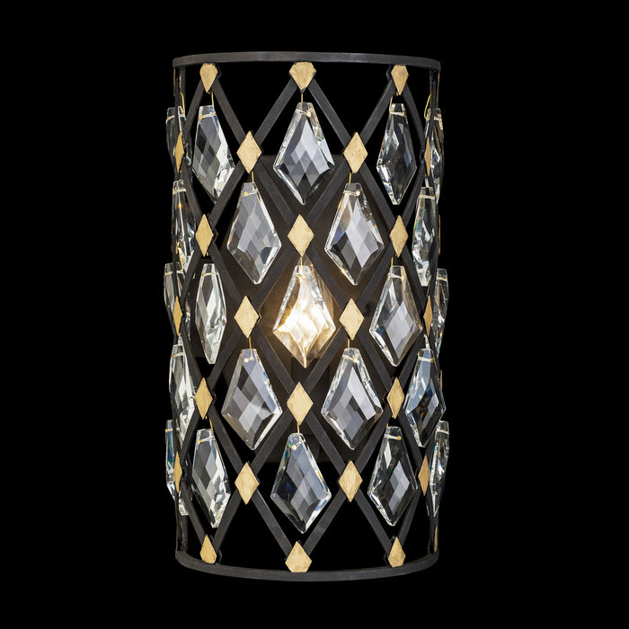 Varaluz 345W01CBHG One Light Wall Sconce, Carbon/Havana Gold