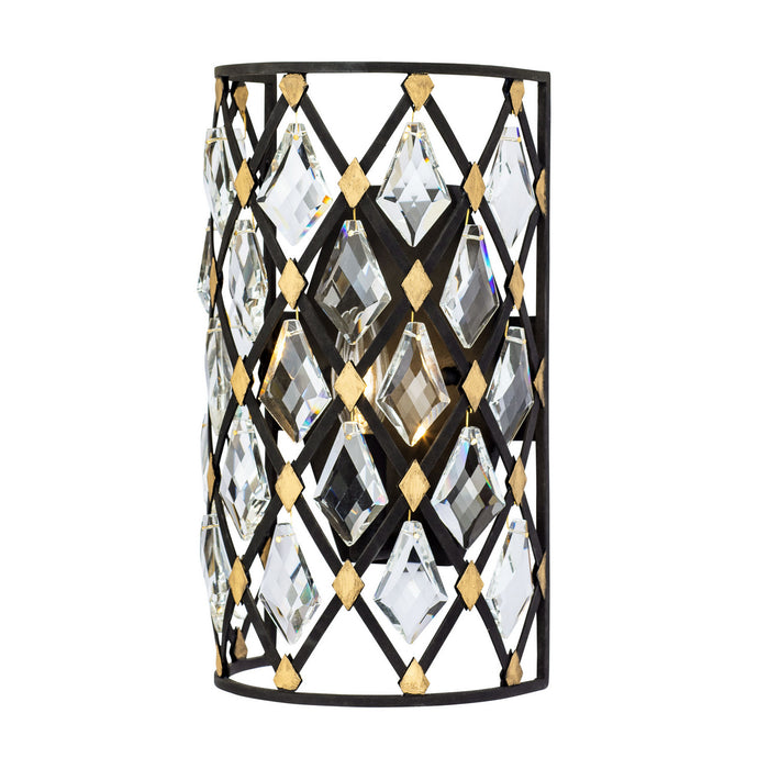 Varaluz 345W01CBHG One Light Wall Sconce, Carbon/Havana Gold