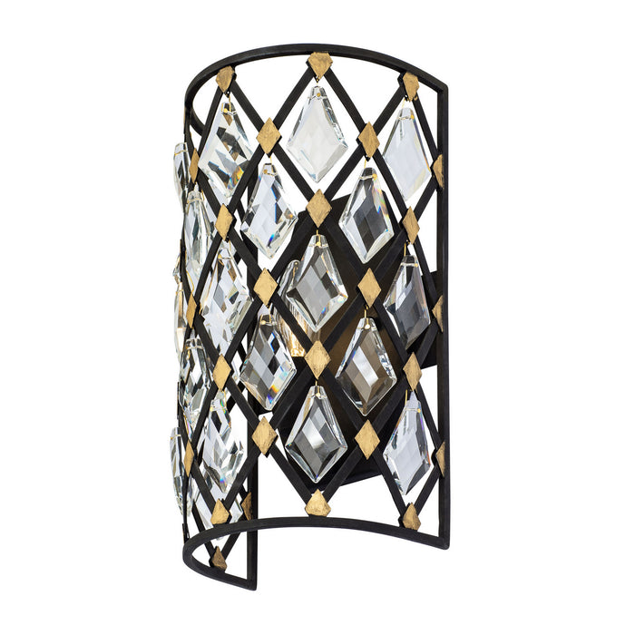 Varaluz 345W01CBHG One Light Wall Sconce, Carbon/Havana Gold