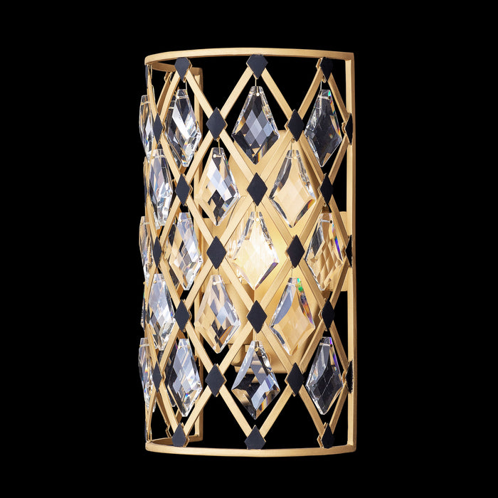 Varaluz 345W01FGMB One Light Wall Sconce, French Gold/Matte Black