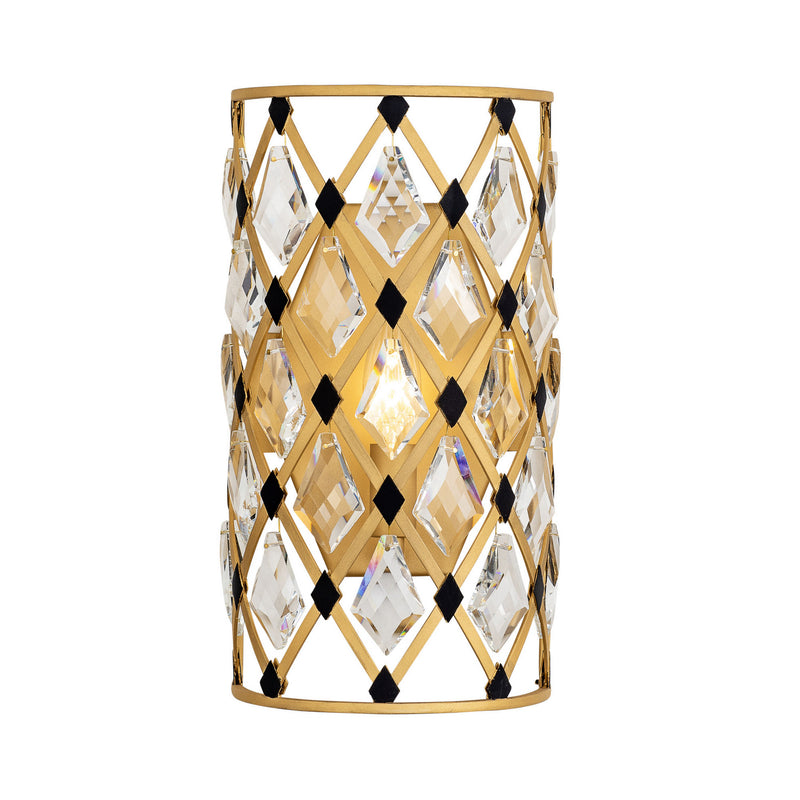 Varaluz 345W01FGMB One Light Wall Sconce, French Gold/Matte Black