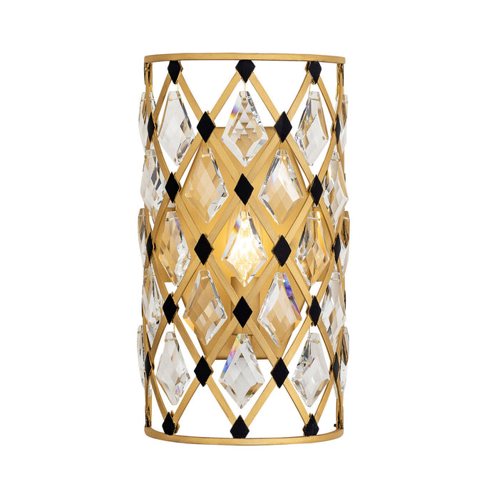 Varaluz 345W01FGMB One Light Wall Sconce, French Gold/Matte Black