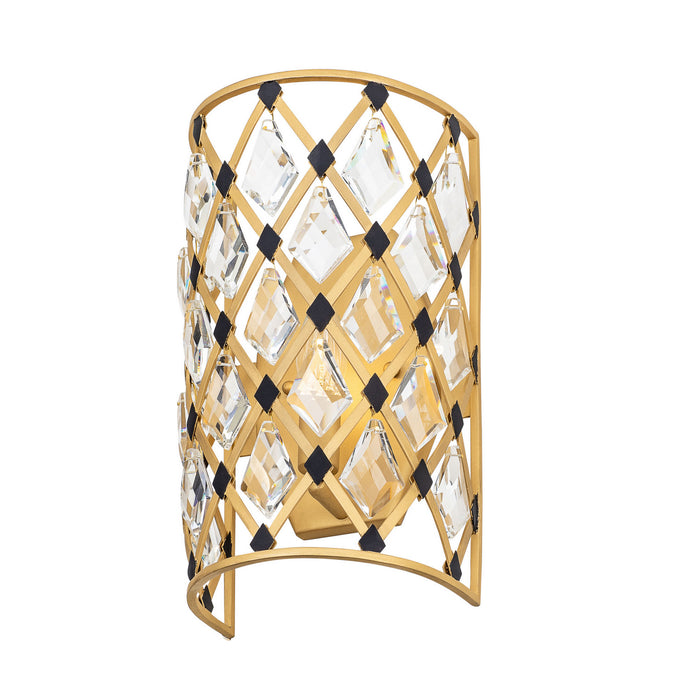 Varaluz 345W01FGMB One Light Wall Sconce, French Gold/Matte Black