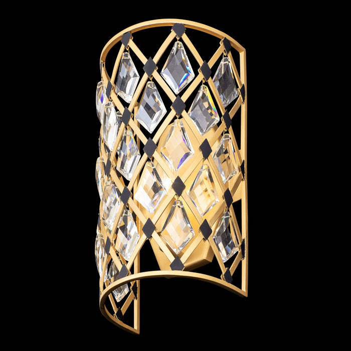 Varaluz 345W01FGMB One Light Wall Sconce, French Gold/Matte Black