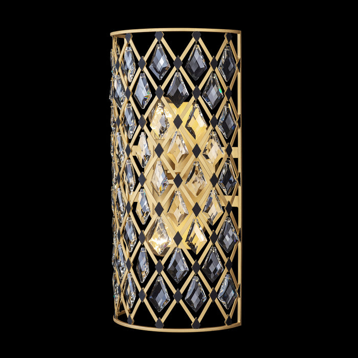 Varaluz 345W02FGMB Two Light Wall Sconce, French Gold/Matte Black