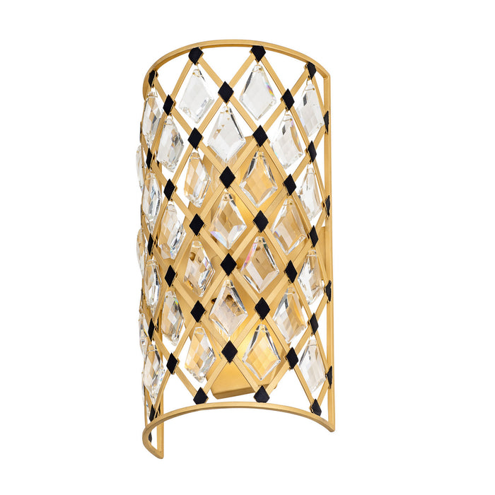 Varaluz 345W02FGMB Two Light Wall Sconce, French Gold/Matte Black