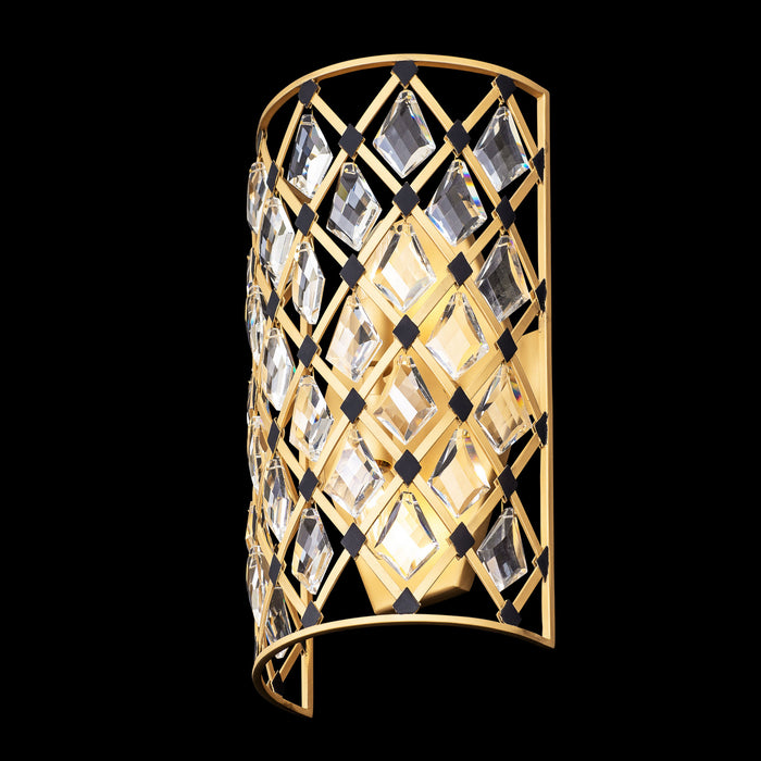 Varaluz 345W02FGMB Two Light Wall Sconce, French Gold/Matte Black