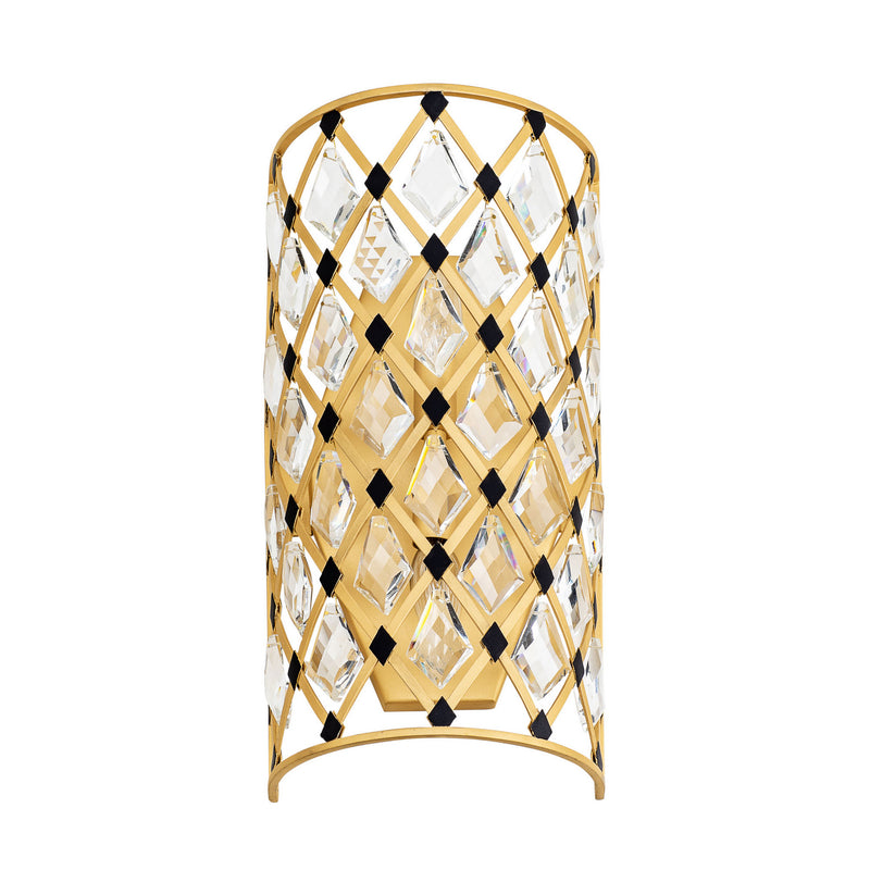 Varaluz 345W02FGMB Two Light Wall Sconce, French Gold/Matte Black
