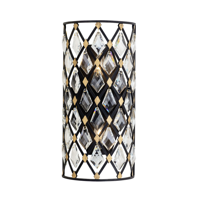 Varaluz 345W02SCBHG Two Light Wall Sconce, Carbon/Havana Gold