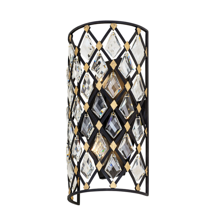 Varaluz 345W02SCBHG Two Light Wall Sconce, Carbon/Havana Gold