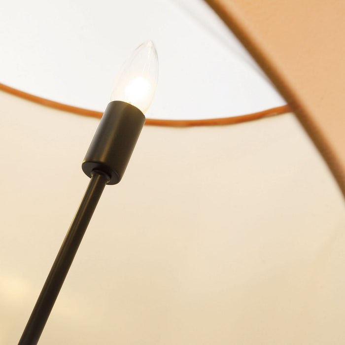 Varaluz 368P05BLC Five Light Pendant, Black/Camel Leather