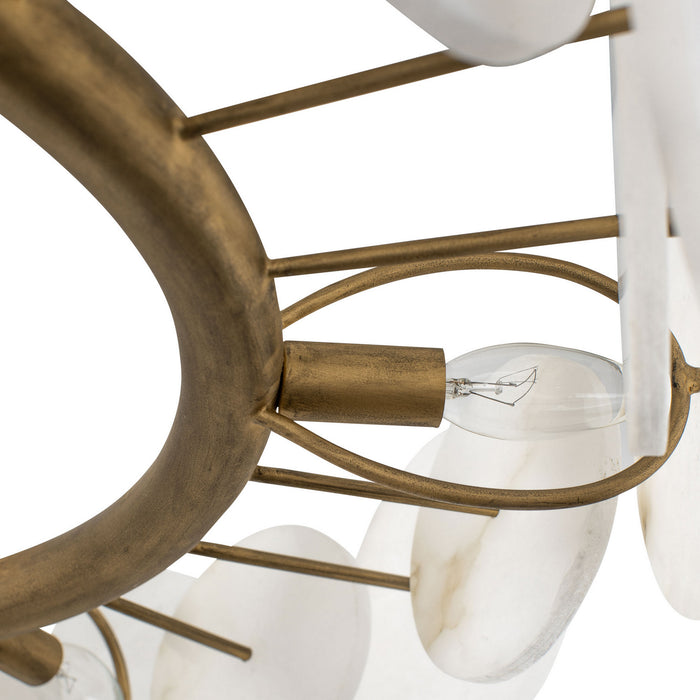 Varaluz 370C06HG Six Light Chandelier, Havana Gold