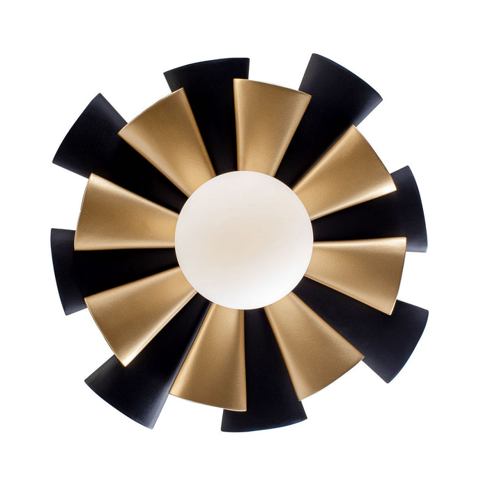 Varaluz 372S01SMBFG LED Convertible Flush Mount/Wall Sconce, Matte Black/French Gold