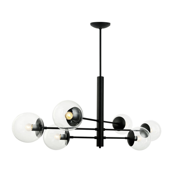 Varaluz 373N06BL Six Light Linear Pendant, Black