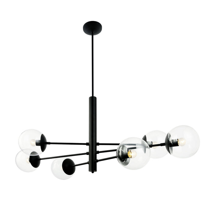 Varaluz 373N06BL Six Light Linear Pendant, Black