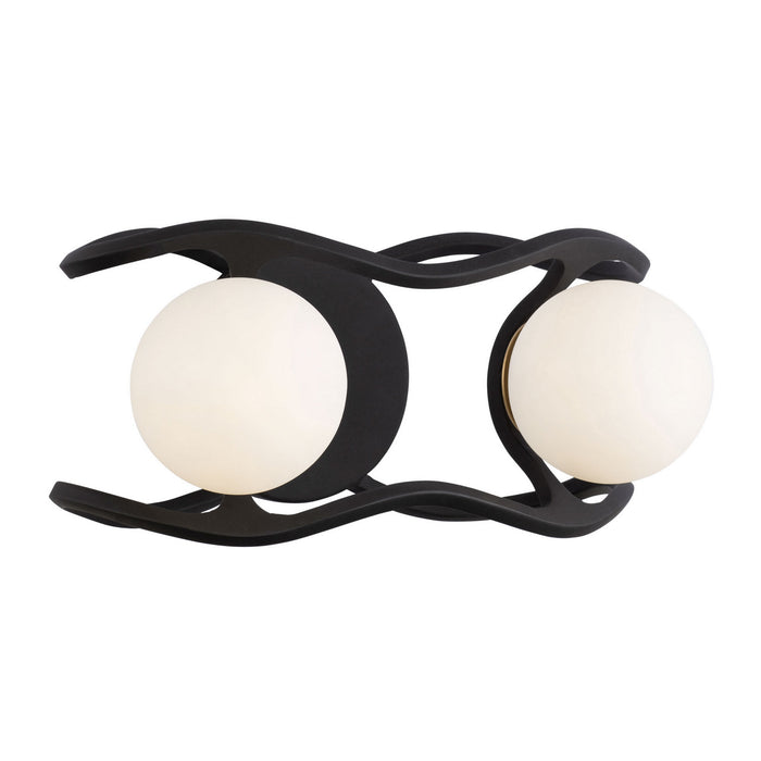 Varaluz 374B02CBFG LED Bath, Carbon/French Gold