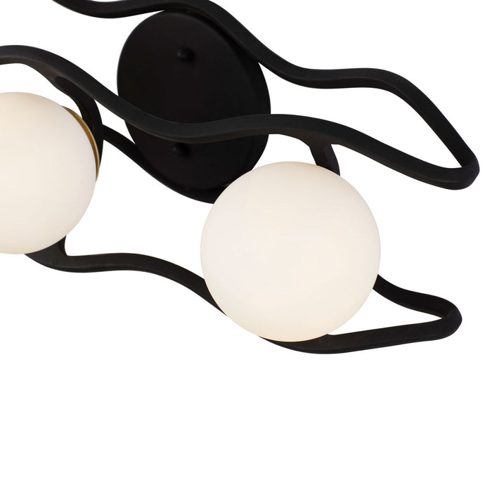 Varaluz 374B03CBFG LED Bath, Carbon/French Gold