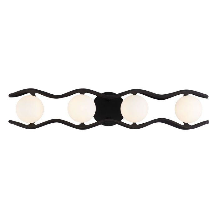 Varaluz 374B04CBFG LED Bath, Carbon/French Gold