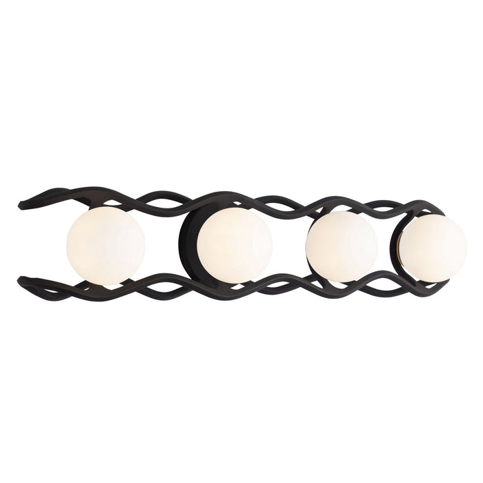 Varaluz 374B04CBFG LED Bath, Carbon/French Gold