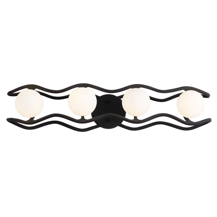 Varaluz 374B04CBFG LED Bath, Carbon/French Gold
