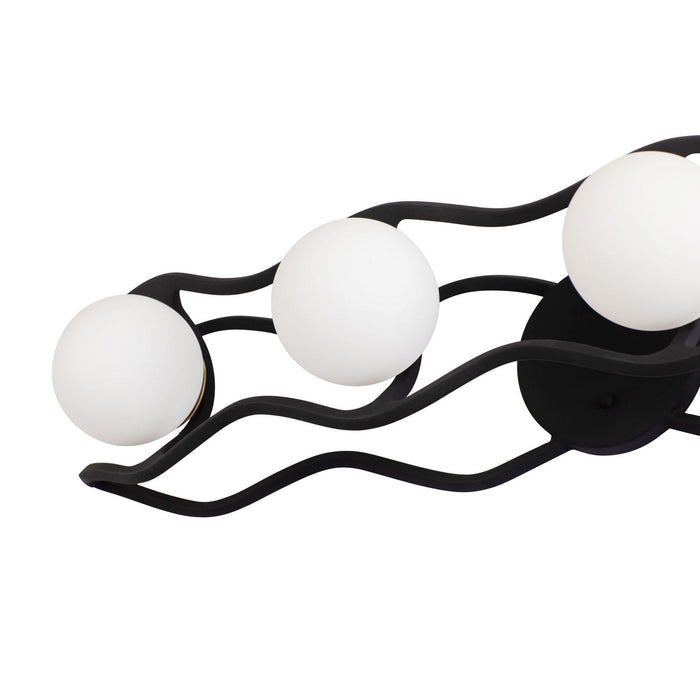 Varaluz 374B04CBFG LED Bath, Carbon/French Gold