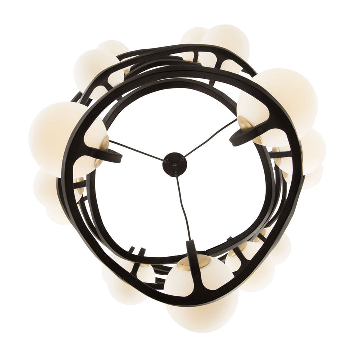 Varaluz 374C18CBFG 18 Light Chandelier, Carbon/French Gold