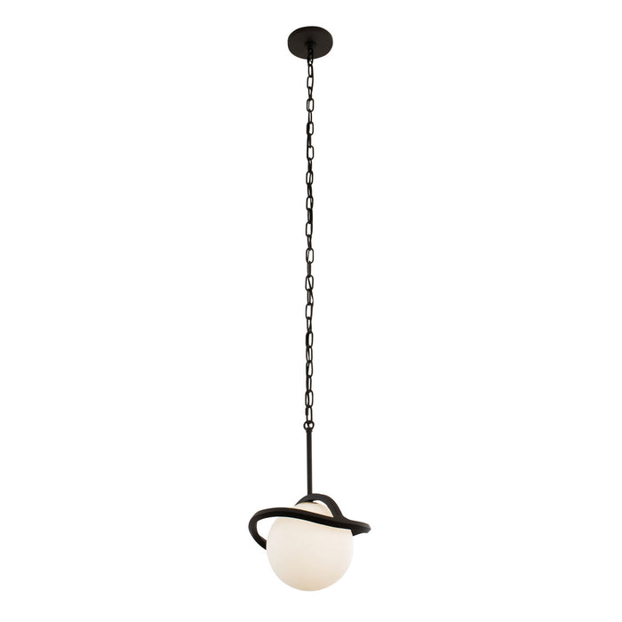 Varaluz 374M01CBFG One Light Mini Pendant, Carbon/French Gold