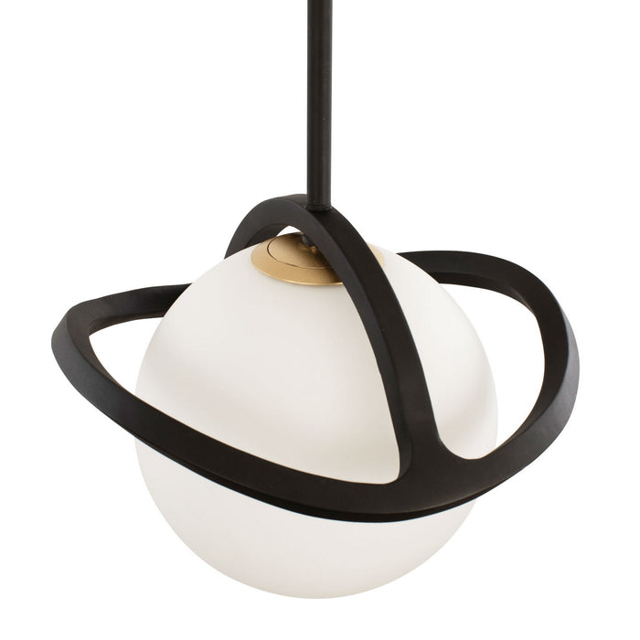 Varaluz 374M01CBFG One Light Mini Pendant, Carbon/French Gold