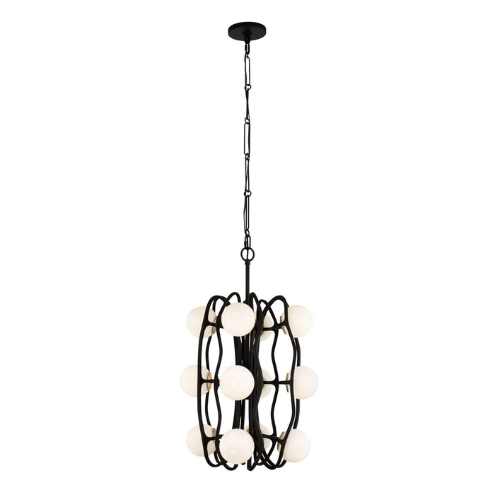 Varaluz 374P12CBFG LED Pendant, Carbon/French Gold