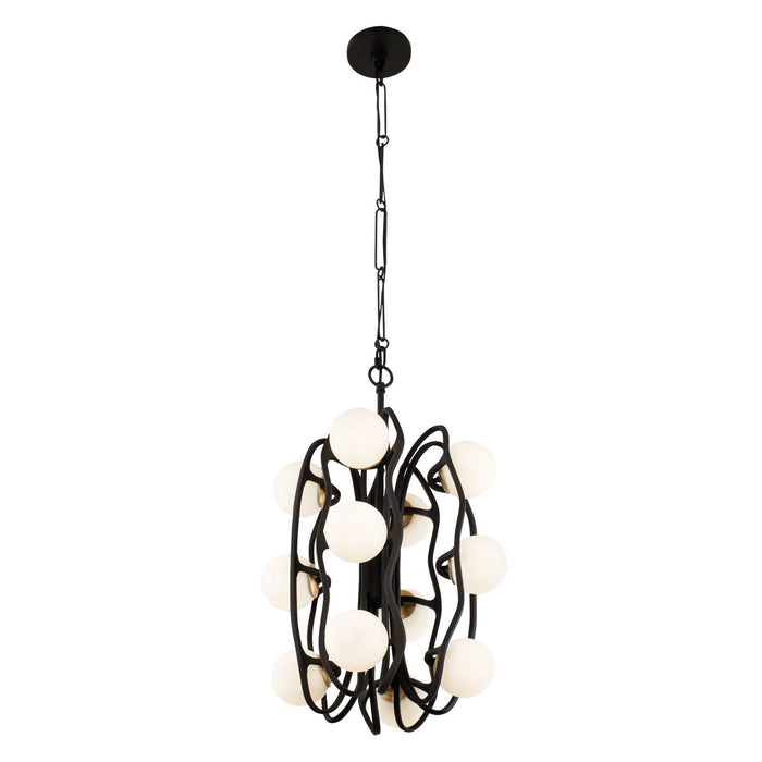 Varaluz 374P12CBFG LED Pendant, Carbon/French Gold