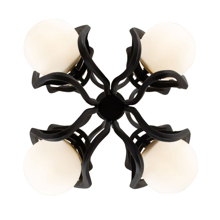 Varaluz 374P12CBFG LED Pendant, Carbon/French Gold