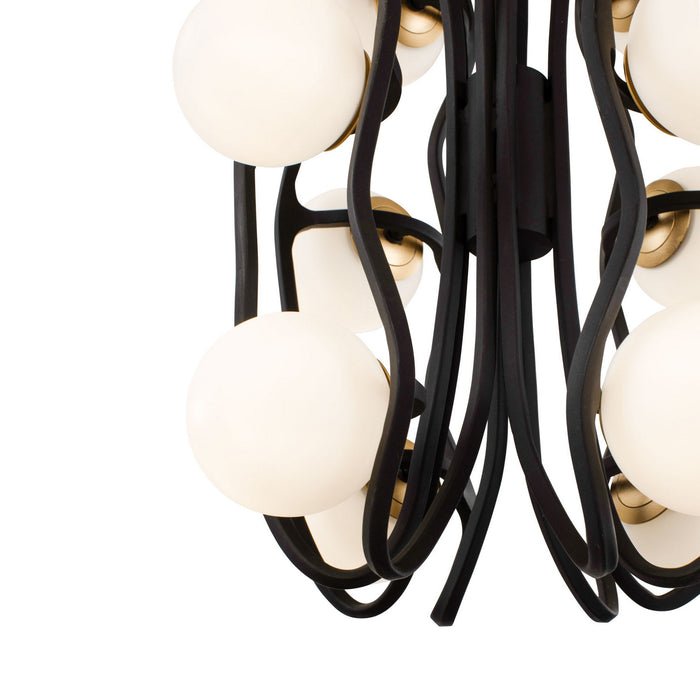 Varaluz 374P12CBFG LED Pendant, Carbon/French Gold