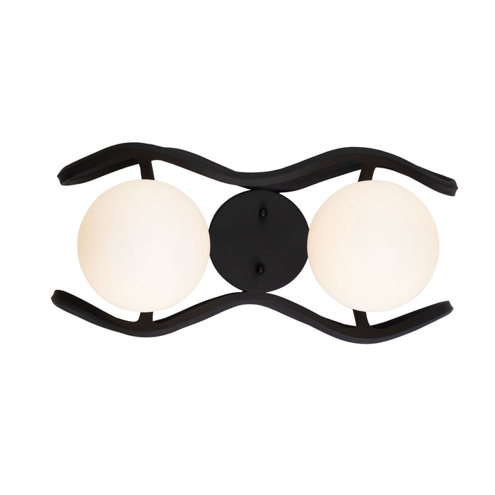 Varaluz 374W02CBFG Two Light Wall Sconce, Carbon/French Gold