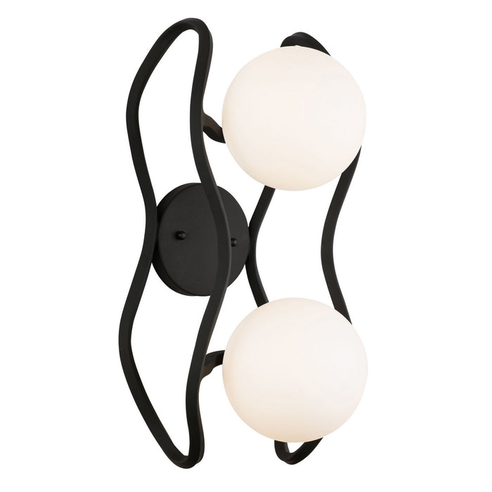 Varaluz 374W02CBFG Two Light Wall Sconce, Carbon/French Gold