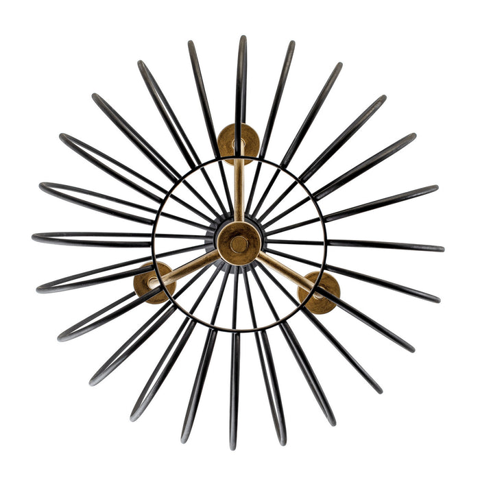 Varaluz 375P03CBHG Three Light Pendant, Carbon/Havana Gold