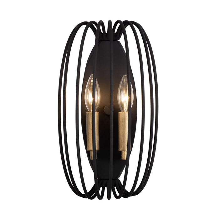 Varaluz 375W02CBHG Two Light Wall Sconce, Carbon/Havana Gold