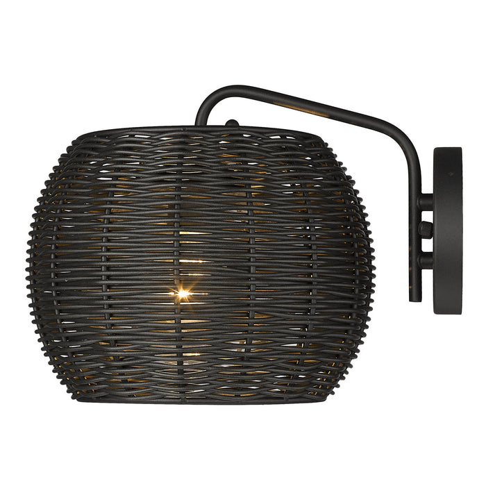 Golden 6074-OWM NB-BRW One Light Outdoor Wall Sconce, Natural Black