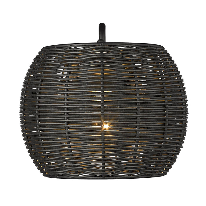 Golden 6074-OWM NB-BRW One Light Outdoor Wall Sconce, Natural Black