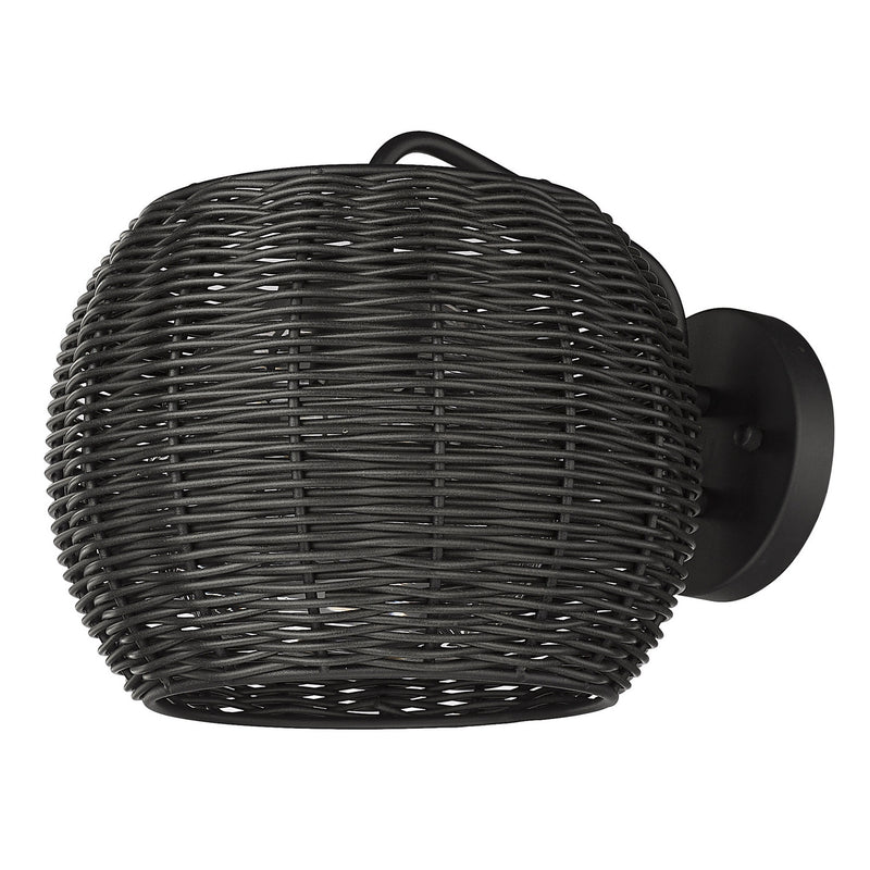 Golden 6074-OWM NB-BRW One Light Outdoor Wall Sconce, Natural Black