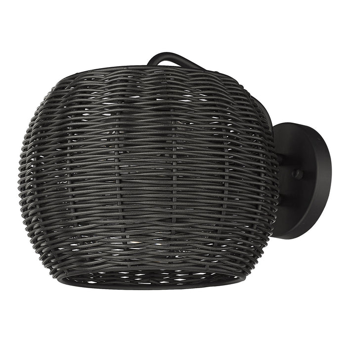 Golden 6074-OWM NB-BRW One Light Outdoor Wall Sconce, Natural Black