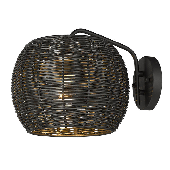 Golden 6074-OWM NB-BRW One Light Outdoor Wall Sconce, Natural Black