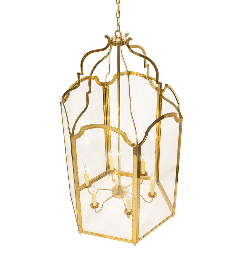 Meyda Tiffany 253960 Six Light Pendant, Polished Brass