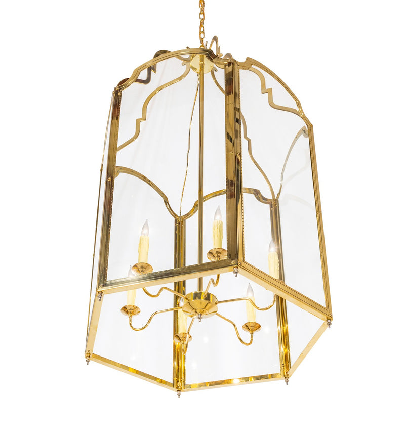 Meyda Tiffany 253960 Six Light Pendant, Polished Brass
