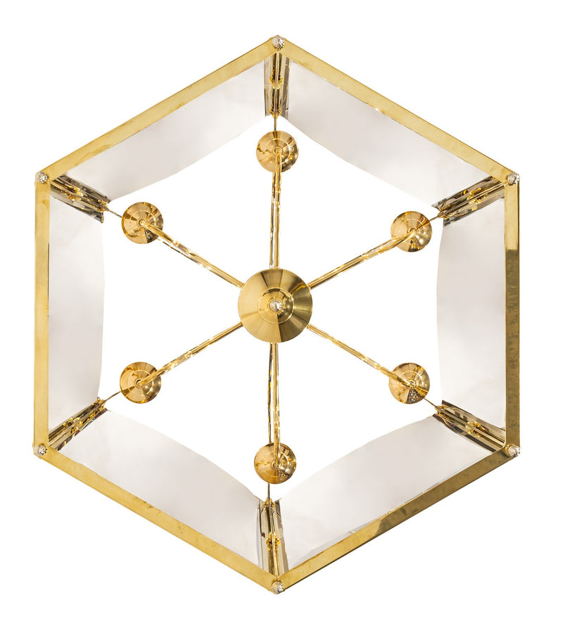 Meyda Tiffany 253960 Six Light Pendant, Polished Brass