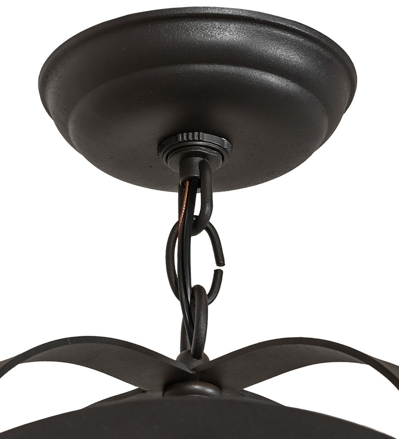 Meyda Tiffany 256645 Four Light Pendant, Wrought Iron