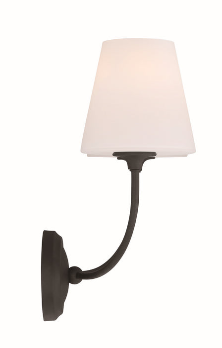 Crystorama 2442-OP-BF Two Light Wall Sconce, Black Forged