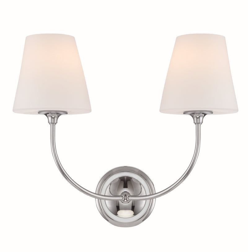 Crystorama 2442-OP-CH Two Light Wall Sconce, Polished Chrome