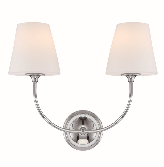 Crystorama 2442-OP-CH Two Light Wall Sconce, Polished Chrome