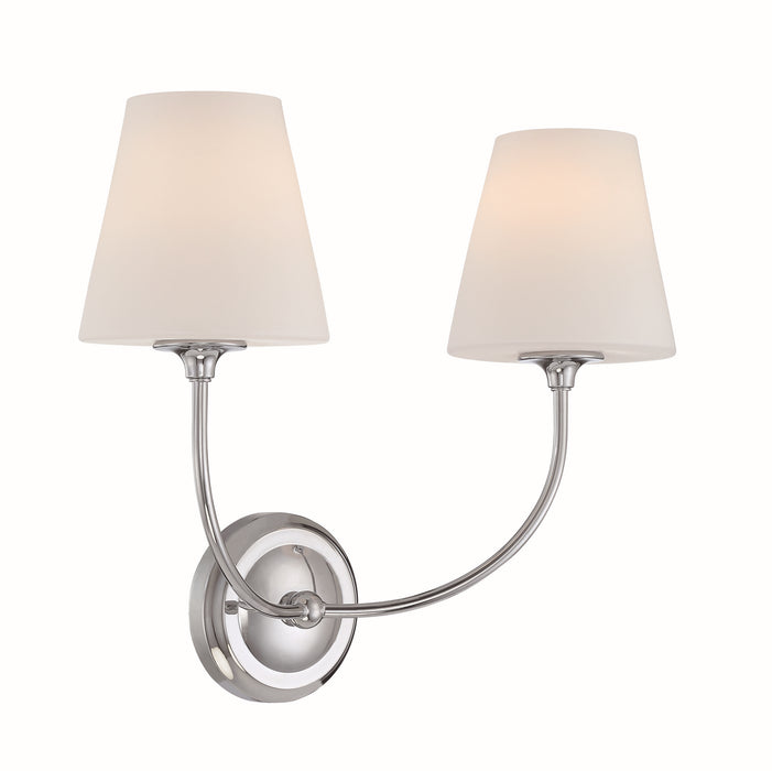 Crystorama 2442-OP-CH Two Light Wall Sconce, Polished Chrome